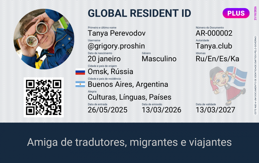 Tanya.club Global Resident ID